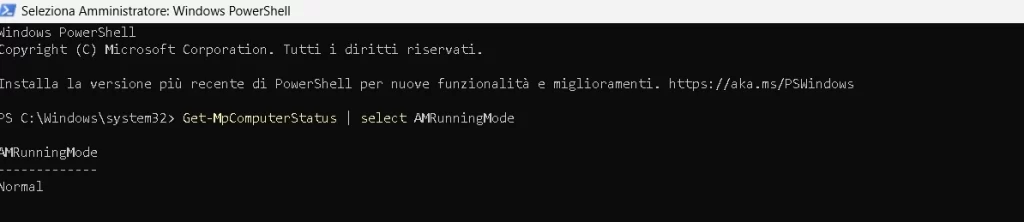 powershell windows defender normal